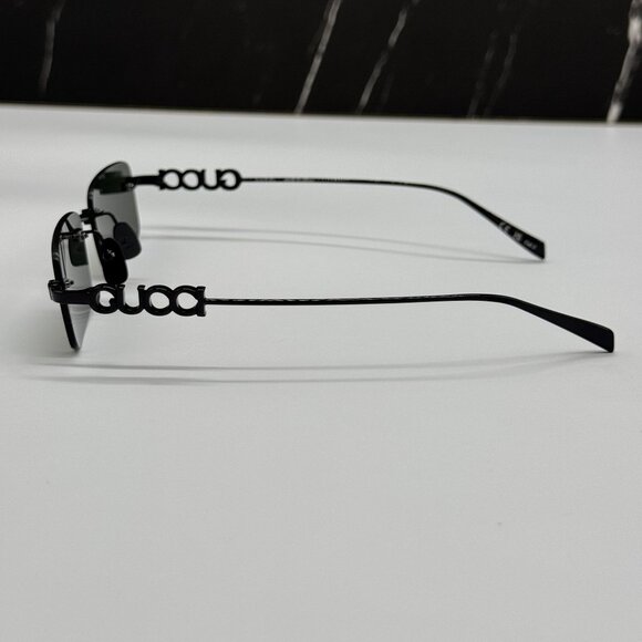 NEW GUCCI SUNGLASSES BLACK UNISEX RECTANGLE EYEWEAR GUCCI GG1808S 001 main image 6